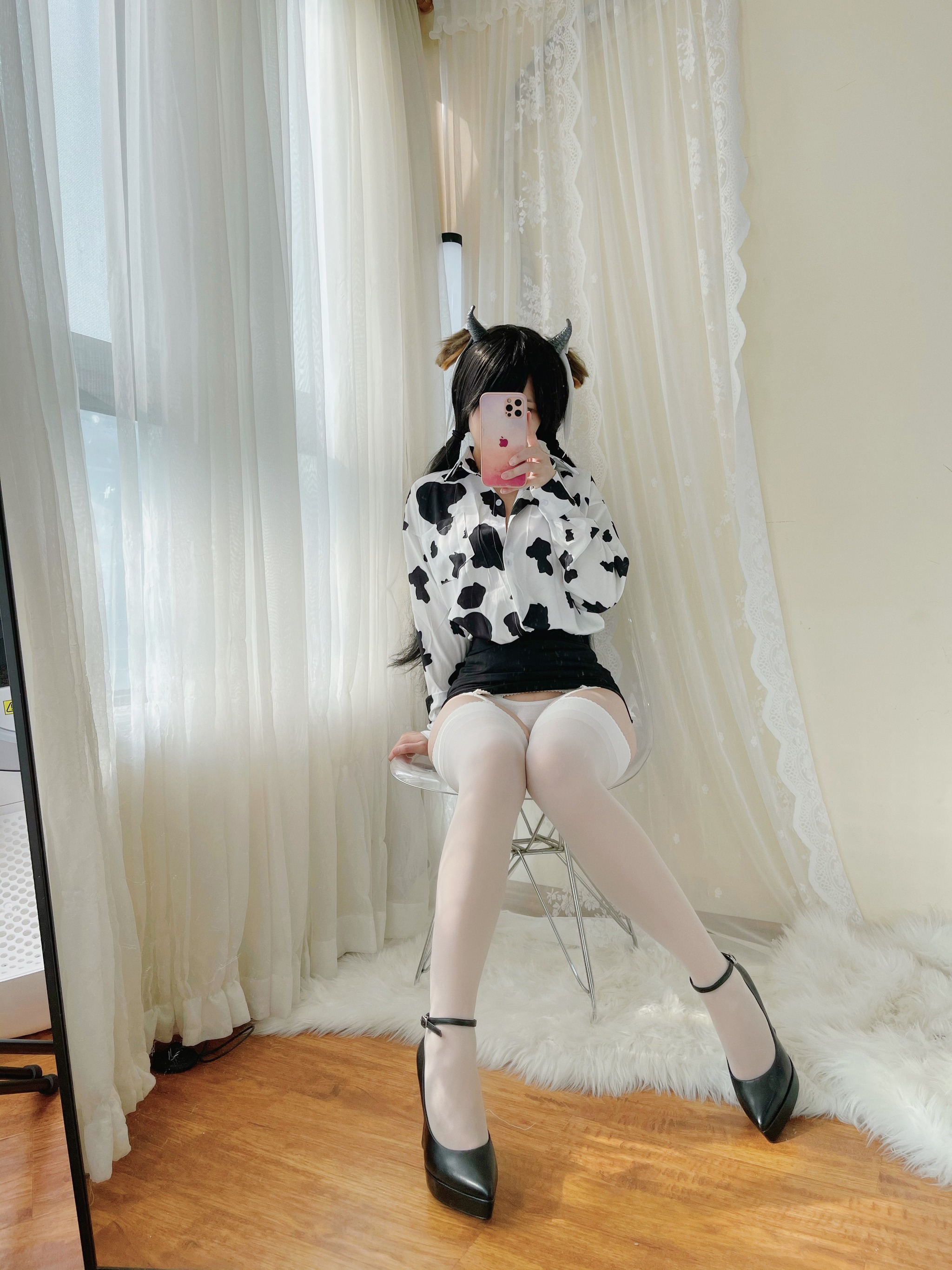 图片[1]-小仓千代w – NO.019 奶牛衬衣 [30P]-XikXak